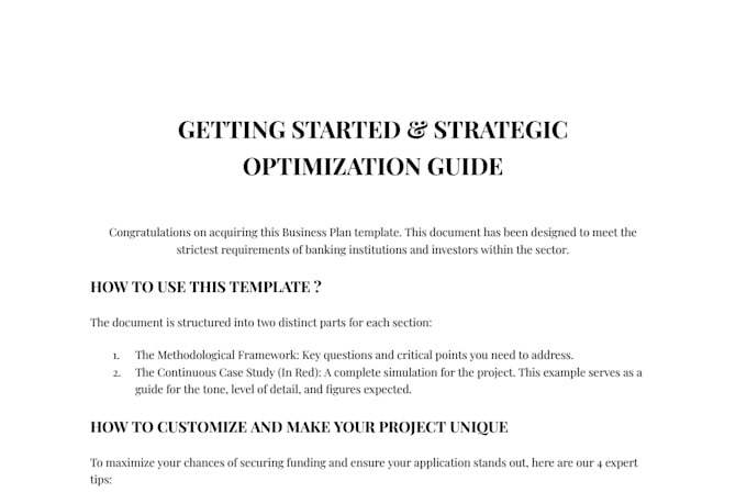 provide professional business plan template